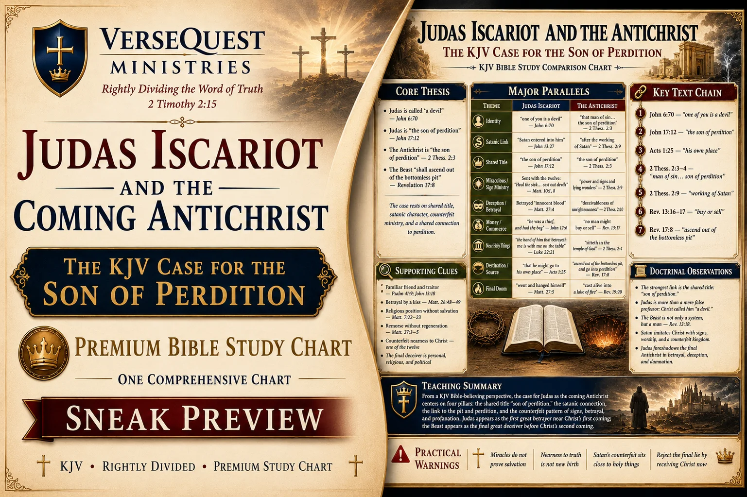 Judas Iscariot and the Coming Antichrist – KJV Bible Study Chart