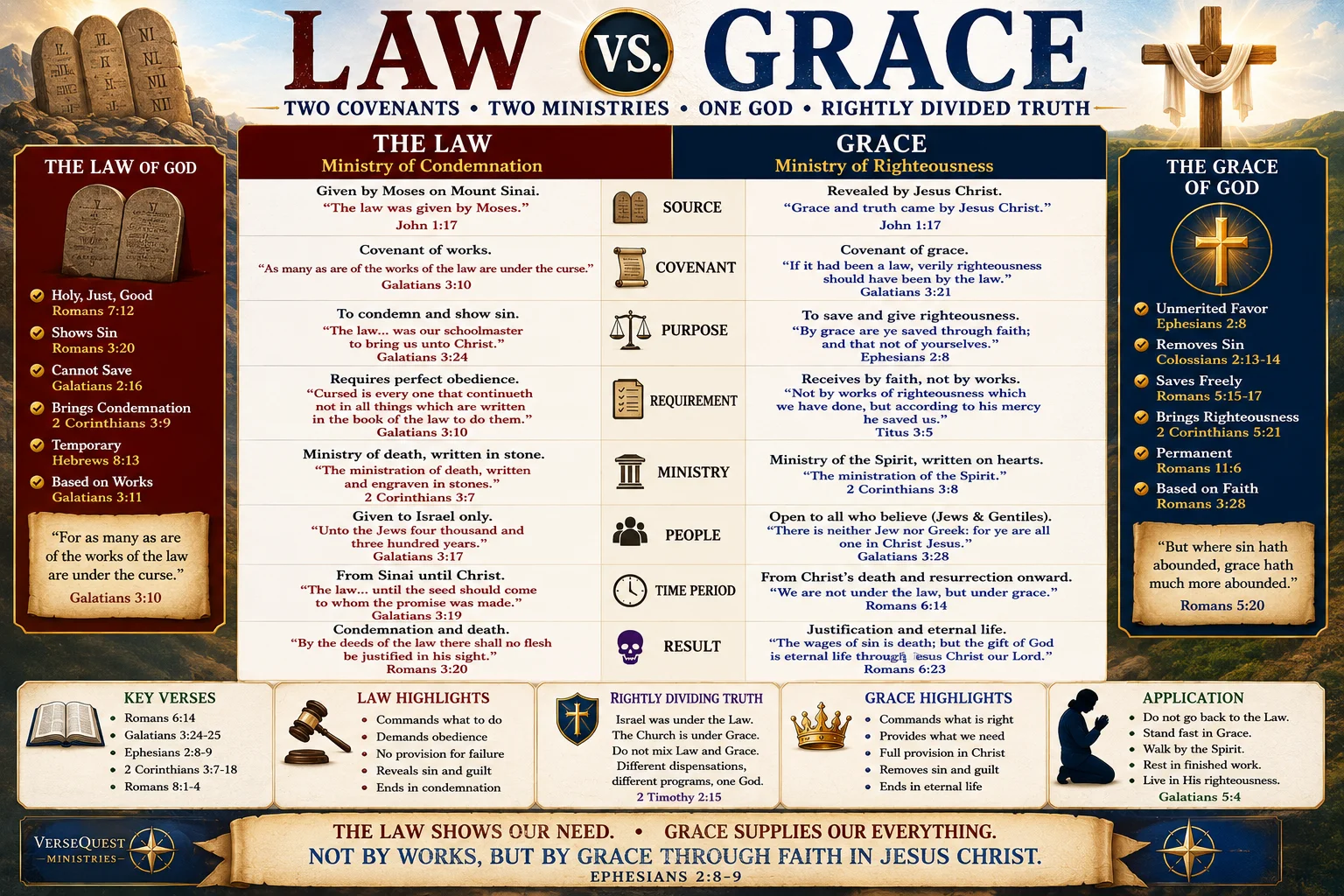 Law vs. Grace Chart — KJV Rightly Divided