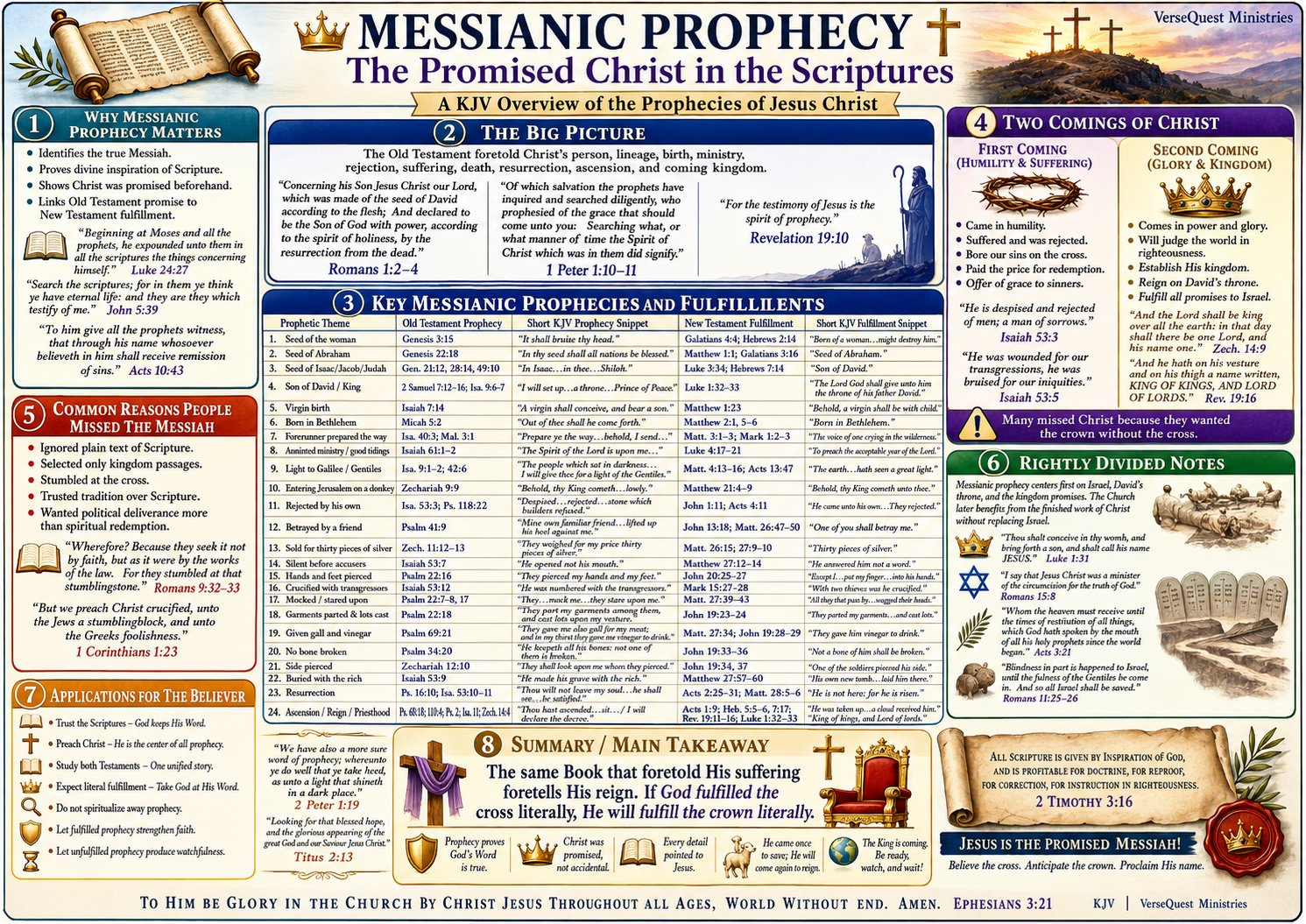 Messianic Prophecy KJV Bible Study Chart – Printable Download