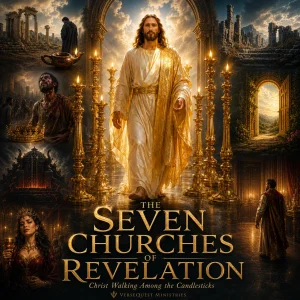 Seven Churches of Revelation Chart Collection showing Christ walking among the candlesticks in Revelation 2–3.