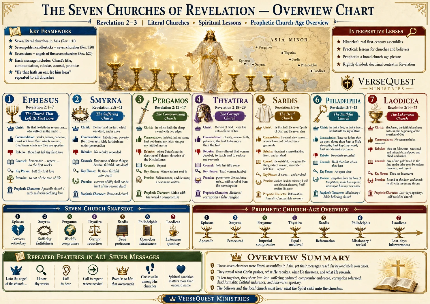 The Seven Churches of Revelation Chart Collection – Christ Walking Among the Candlesticks