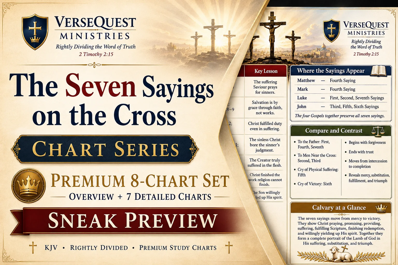 The Seven Sayings on the Cross – Premium 8-Chart KJV Study Set