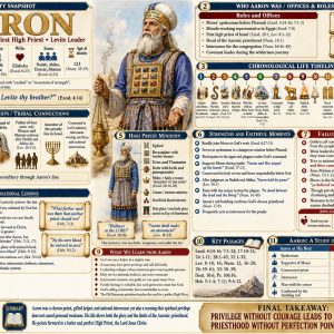 Aaronic priesthood Bible chart showing Aaron’s censer, budding rod, golden calf compromise, Day of Atonement, and Christ the greater High Priest.