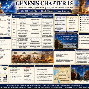 Abram believed God Bible chart explaining Genesis 15, imputed righteousness, the promised seed, Egypt’s prophecy, and the Abrahamic land covenant.