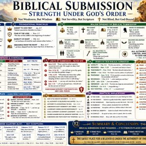 Biblical authority and submission KJV chart explaining obedience to God, limits on human authority, servant leadership, humility, and resistance to sinful commands.