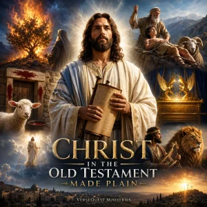 Christ in the Old Testament Made Plain KJV study PDF cover showing Jesus Christ revealed through Old Testament prophecy, sacrifice, types, and kingdom promises.