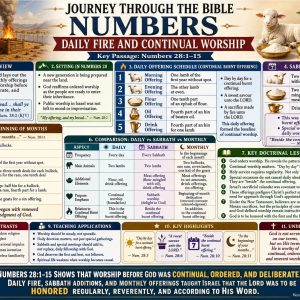 Daily fire and continual worship Bible chart comparing Israel’s daily, Sabbath, and monthly sacrifices with Christ’s finished offering.