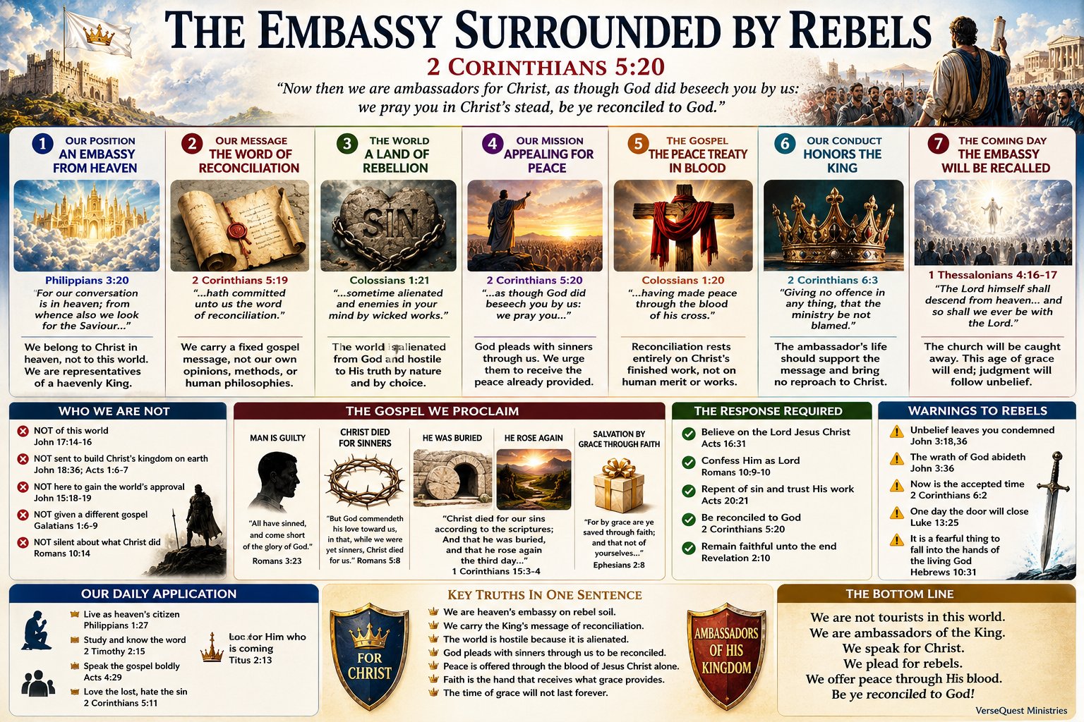 The Embassy Surrounded by Rebels Bible Study Chart – Ambassadors for Christ and the Ministry of Reconciliation (KJV)