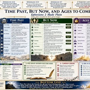 Time Past But Now Ages to Come dispensational chart showing Gentiles without Christ, the blood of Christ, and future grace and Kingdom glory.