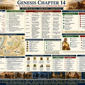 Abram and Melchizedek Bible chart explaining Genesis 14, the rescue of Lot, bread and wine, tithes, the king of Sodom, and separation from worldly gain.