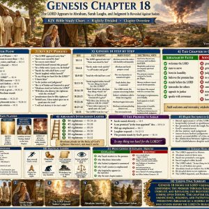 Abraham intercedes for Sodom Bible chart explaining Genesis 18, divine hospitality, Sarah’s unbelief, God’s omniscience, justice, and mercy.