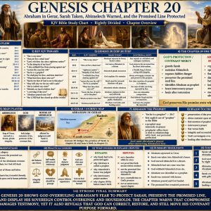 Abraham and Abimelech Bible chart explaining Genesis 20, Sarah’s protection, half-truths, fear of man, God’s restraint, and healing prayer.