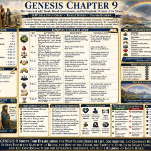 Noahic Covenant Bible chart explaining Genesis 9, the rainbow, covenant mercy, capital punishment, Shem, Ham, Japheth, and the post-Flood world.