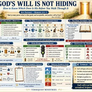 How to know God’s will KJV chart showing biblical tests for guidance, decision-making, difficulty, compromise, and God’s normal channels of direction.