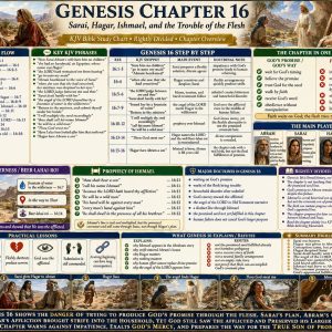 Hagar and Ishmael Bible chart explaining Genesis 16, Beer-lahai-roi, the angel of the LORD, God’s promise, human effort, and delayed faith.