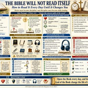 The Bible Will Not Read Itself KJV Bible study chart teaching how to read the Bible consistently and develop a daily Scripture-reading habit.