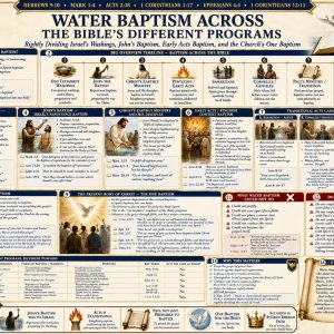 Israel’s washings and John’s baptism versus the Body of Christ chart explaining Acts 2:38, transitional baptism, and one baptism by the Spirit.