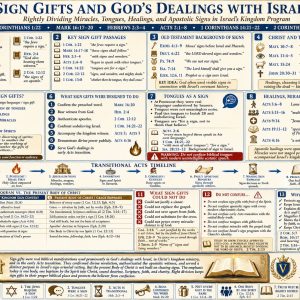 Miracles tongues and healings Bible chart showing Israel’s sign program, Pentecost, Acts, Paul’s apostolic signs, and Church-age faith.