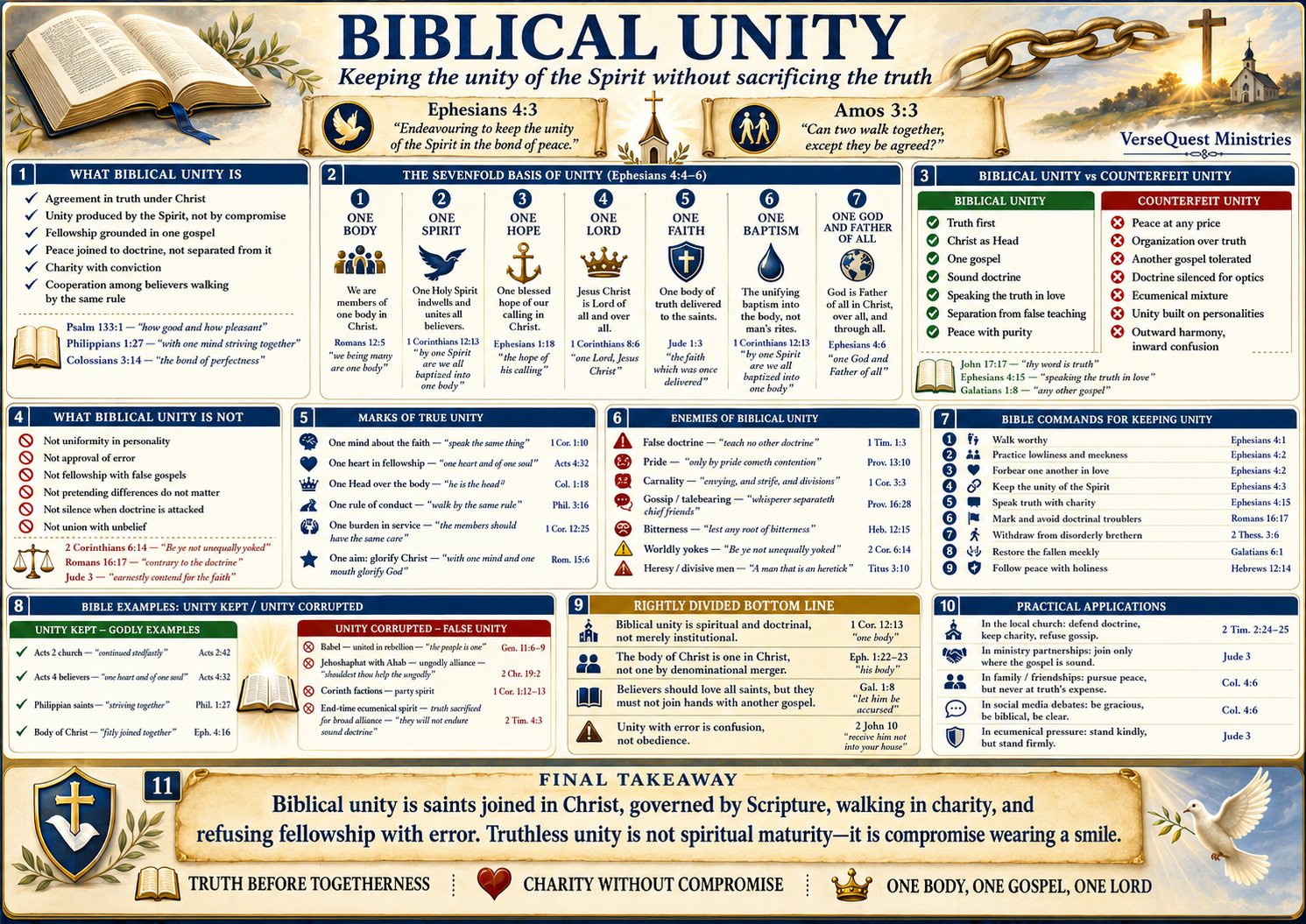 Biblical Unity – Keeping the Unity of the Spirit Without Sacrificing Truth (KJV Bible Study Chart)