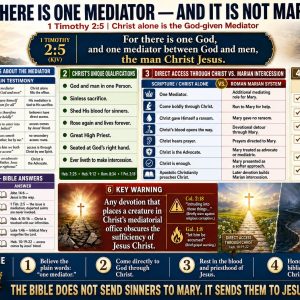 Jesus Christ the one Mediator Bible chart showing His ransom, blood, resurrection, priesthood, advocacy, and intercession for believers.
