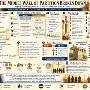 One new man Bible chart showing Gentiles made nigh by Christ’s blood, the wall broken down, peace, one Body, and the household of God.