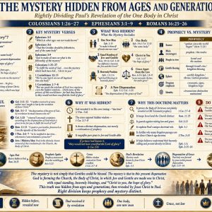 Paul’s revelation of the Body of Christ Bible chart showing prophecy versus mystery, Israel and the Church, grace, and heavenly blessings.