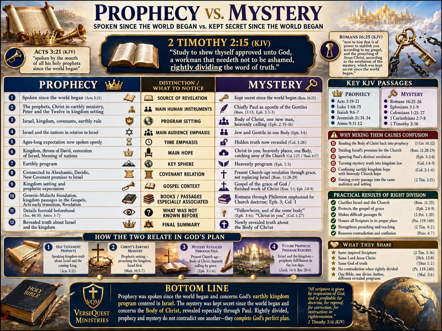 Prophecy vs. Mystery Bible Study Chart – Spoken Since the World Began vs. Kept Secret Since the World Began (KJV)