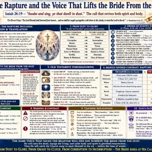 Pretribulation Rapture Bible chart comparing the Rapture and Second Coming with resurrection, glorification, and Christ gathering the Church.