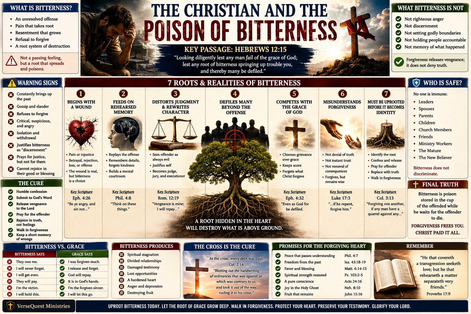 The Christian and the Poison of Bitterness Bible Study Chart – Forgiveness, Grace, and Healing the Heart (KJV)