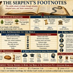 Settled Bible versus footnoted Bible chart comparing preserved Scripture, textual uncertainty, scholar dependence, and doctrinal confidence.