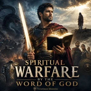 Cinematic Spiritual Warfare by the Word of God book cover showing a Christian warrior holding an open Bible and sword beneath the title.