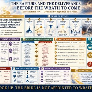 KJV Bible study chart showing the Rapture and the Church delivered before the wrath to come from 1 Thessalonians 5:9.