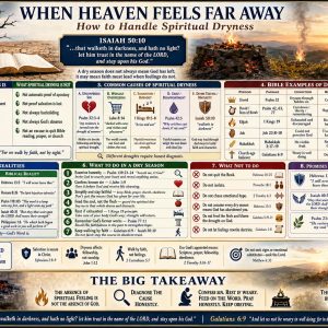 How to handle spiritual dryness Bible chart showing prayer, Bible reading, confession, rest, grief, exhaustion, faith, and spiritual renewal.
