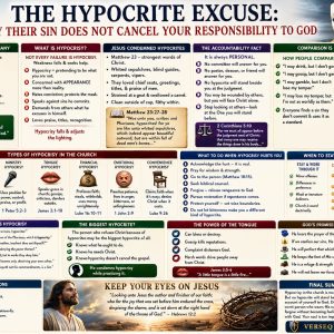 Church hypocrisy Bible chart showing doctrinal moral ministry financial and tongue hypocrisy with biblical correction and personal responsibility.