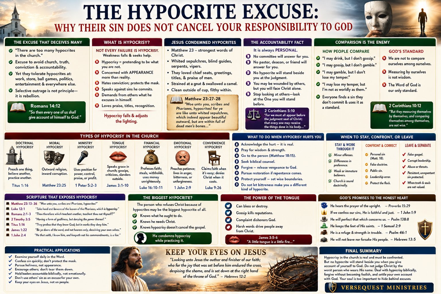 The Hypocrite Excuse – Why Their Sin Does Not Cancel Your Responsibility to God (KJV Bible Study Chart)