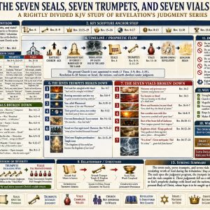 Revelation Tribulation judgments chart showing seals opening wrath, trumpets intensifying judgment, and vials completing God’s wrath.