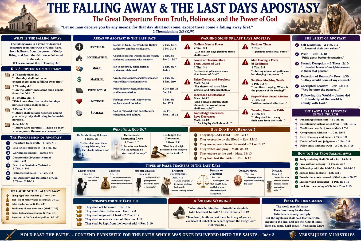 The Falling Away and the Last-Days Apostasy – The Great Departure from Truth, Holiness, and the Power of God (KJV Bible Study Chart)