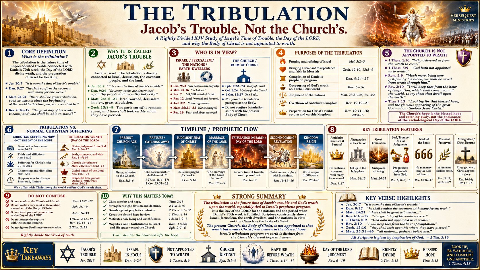 The Tribulation – Jacob’s Trouble, Not the Church’s: Israel, the Day of the Lord, and the Coming Wrath of God (KJV Bible Study Chart)