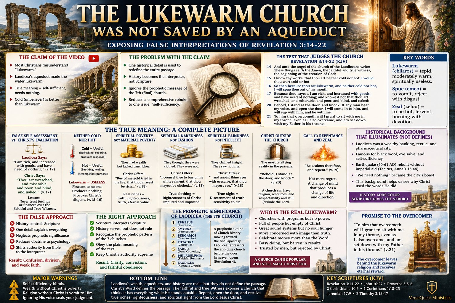 The Lukewarm Church Was Not Saved by an Aqueduct – Revelation 3:14–22 and the True Meaning of Laodicea (KJV Bible Study Chart)