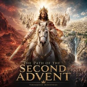 The Path of the Second Advent KJV prophecy study showing Christ returning as King with the armies of heaven.