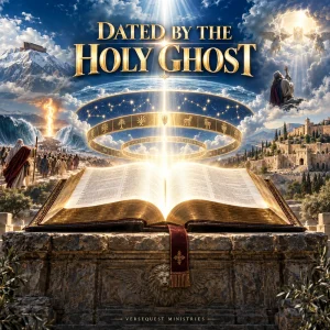 Dated by the Holy Ghost KJV calendar study with an open Bible, biblical scenes, stars, firmament, and golden date rings.