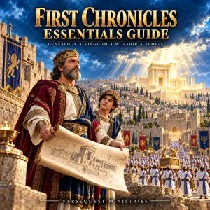 First Chronicles Essentials Guide featuring David, Solomon, Jerusalem, the temple, and the ark procession