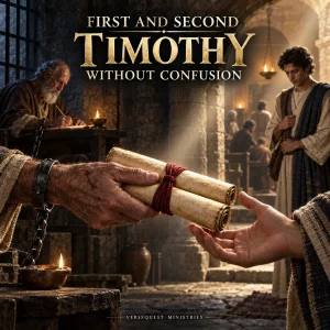 First and Second Timothy Without Confusion 200-essay KJV Bible-study book featuring Paul instructing Timothy