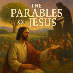 Illustration of Jesus teaching His disciples through parables, symbolizing wisdom, storytelling, and the mysteries of the Kingdom of Heaven.