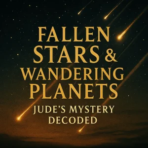 Cover for the series “Fallen Stars & Wandering Planets – Jude’s Mystery Decoded,” exploring rebellious angels, firmament, and celestial judgment.