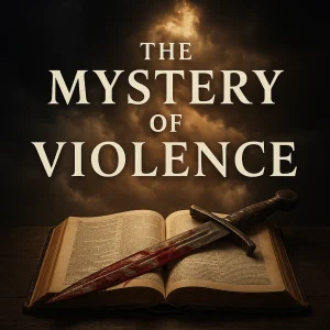A powerful image of a bloodstained sword and flame, symbolizing God’s justice and the spiritual war behind all earthly violence.