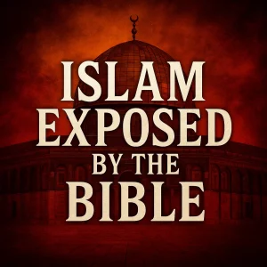 Revealing Islam’s deception through Scripture—Islam Exposed by the Bible series image showing the Dome of the Rock with fiery red tones.