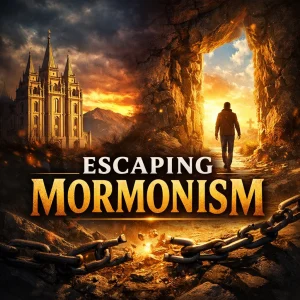 Escaping Mormonism series cover illustrating biblical freedom in Christ and exposing LDS authority, false doctrine, and religious control