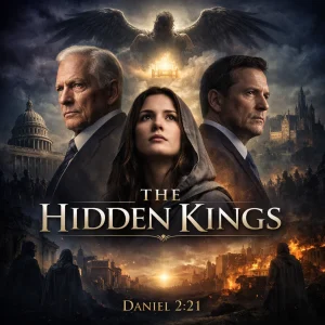 Cinematic Bible study poster for The Hidden Kings series exploring hidden authority, rulers, and Christ as King of kings.