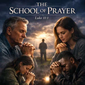 The School of Prayer series cinematic image teaching biblical prayer, intercession, obedience, endurance, and lifelong communion with God.